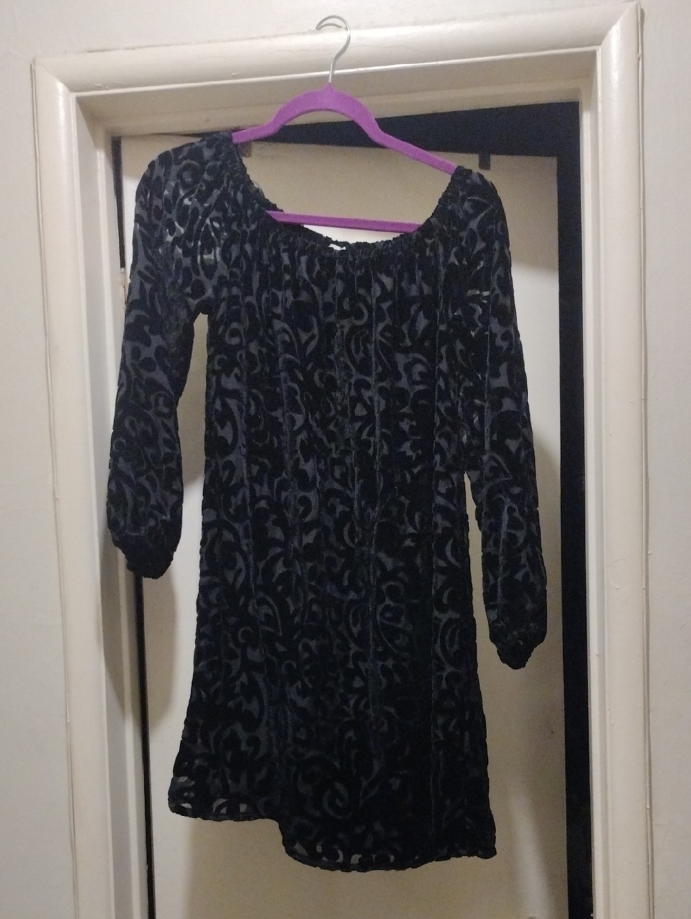 Goth Witchy Velvety Tunic Dress Ecote L